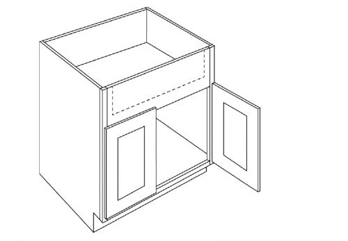 CNC Cabinetry Elegant White Kitchen Cabinet - SB30-FS